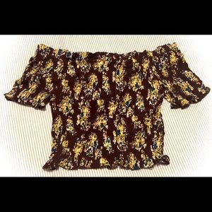 Boho floral print crop top